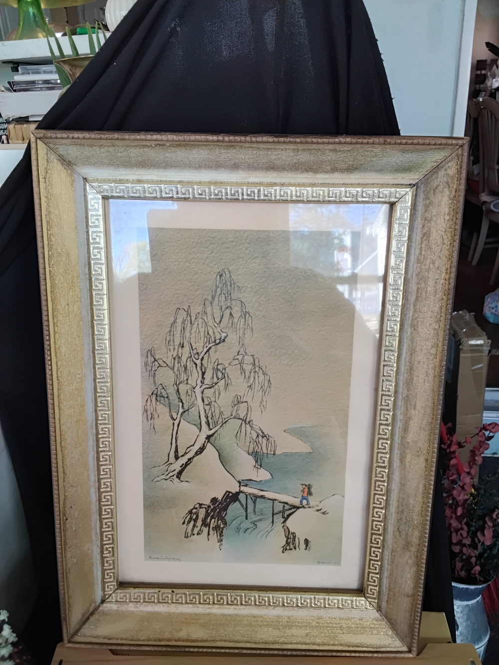 Framed Willow Tree Art Print in Gold Frame